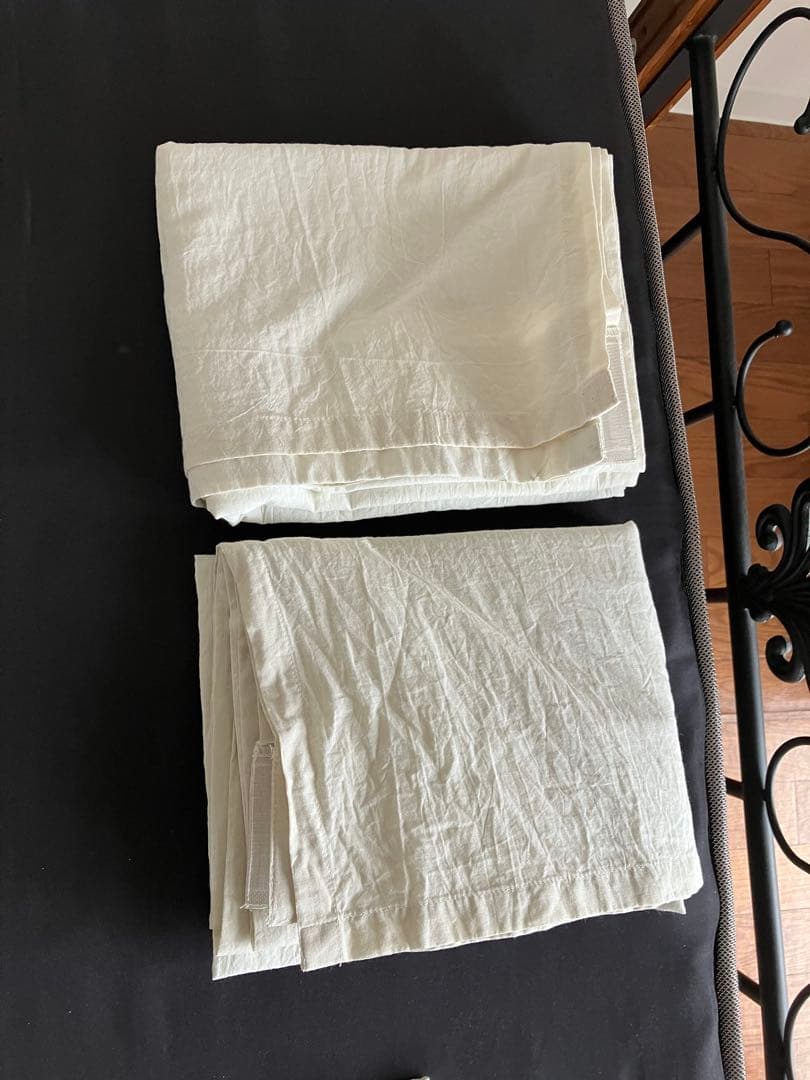 shio　無印良品　洗いざらし綿生地カーテン　4枚セット
