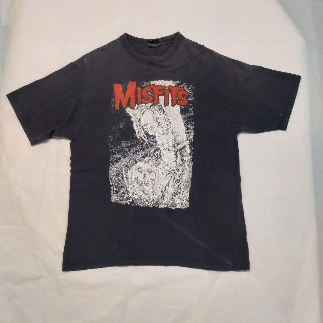 MISFITS バンドT フェードブラック XL 骸骨プリント