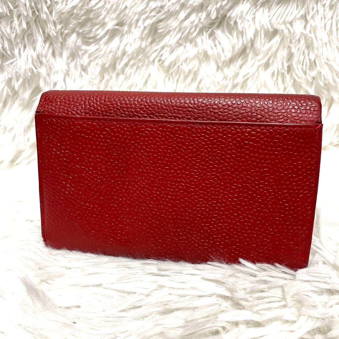 【美品】シャネル 二つ折り財布 がま口 ココマーク キャビアスキン ゴールド金具