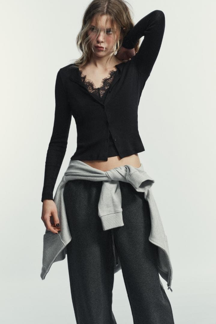 ZARA 　コンビネーションレーストップジャケット S