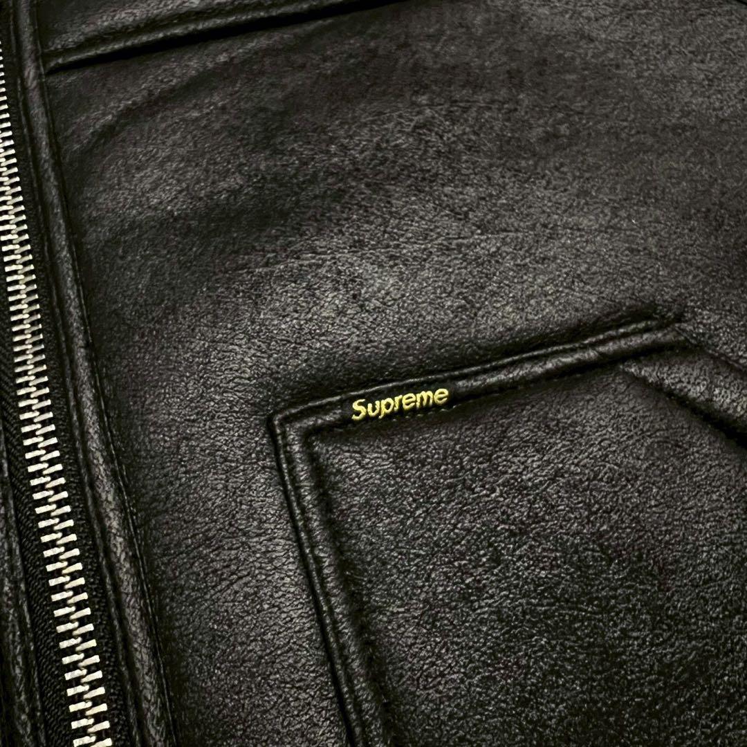 Supreme フェイク レザー リバーシブル ベスト M 黒