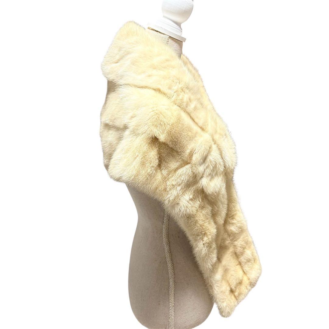 パールミンク ストール 大判 ロング 153cm MINK マフラー ホワイト