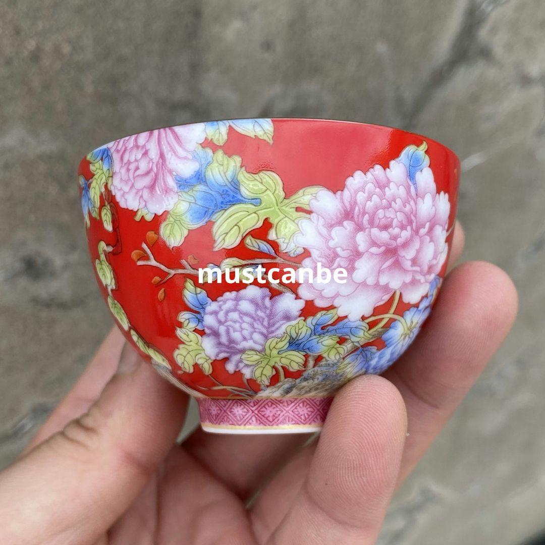 中国茶器 鳥語花香琅彩主人杯 単杯 茶器 ギフトセット 新商品未使用