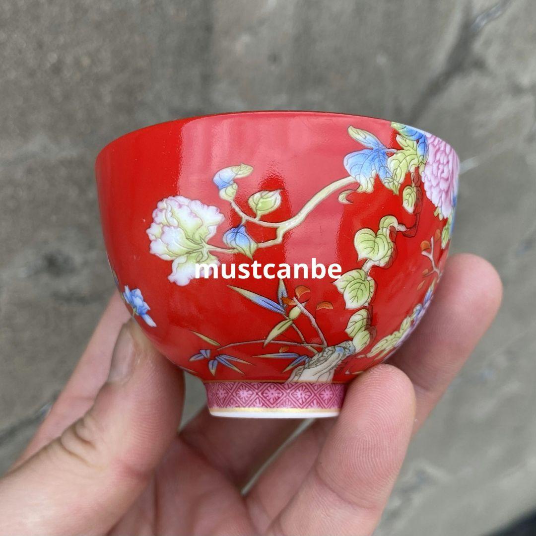 中国茶器 鳥語花香琅彩主人杯 単杯 茶器 ギフトセット 新商品未使用