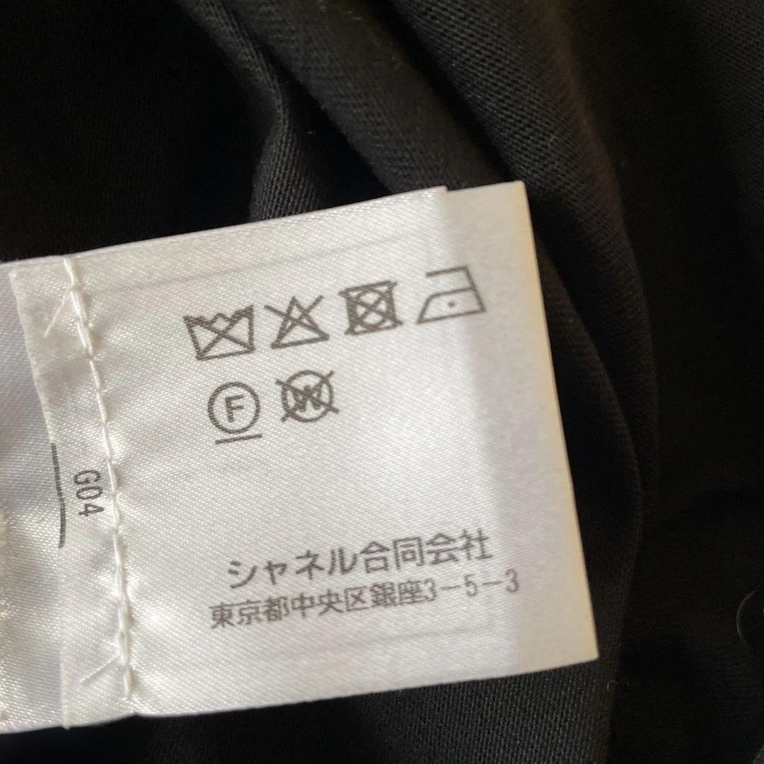 美品　CHANEL ブラック Tシャツ 34 カメリア