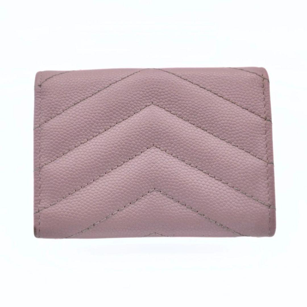 イヴサンローラン カサンドラ コンパクトウォレット 三つ折り財布 YSL ピンク