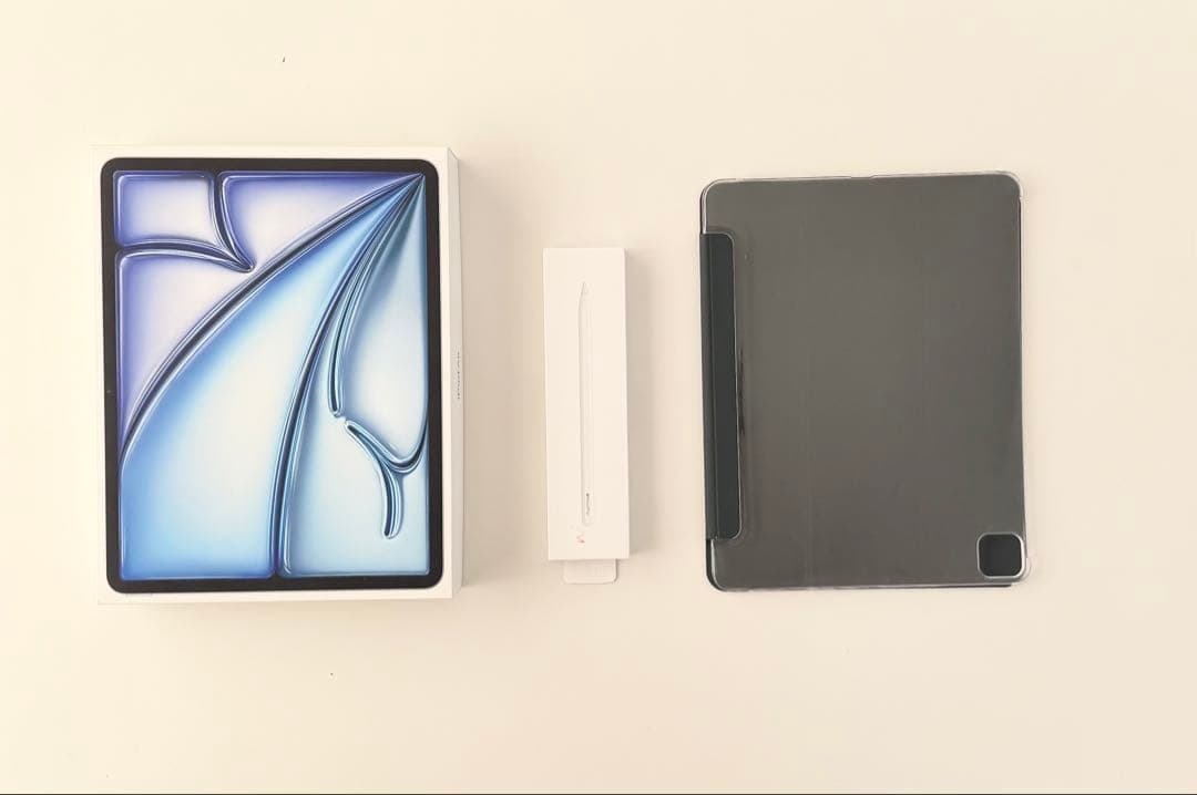 iPad Air13インチ 本体+Apple Pencil+充電器+カバー付き