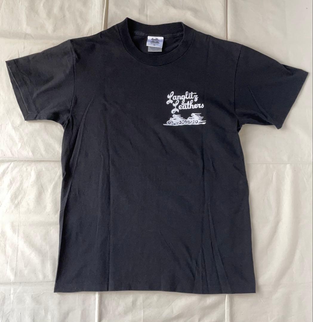 【超美品】Langlitz Leathers ブラック 半袖Tシャツ XL 黒