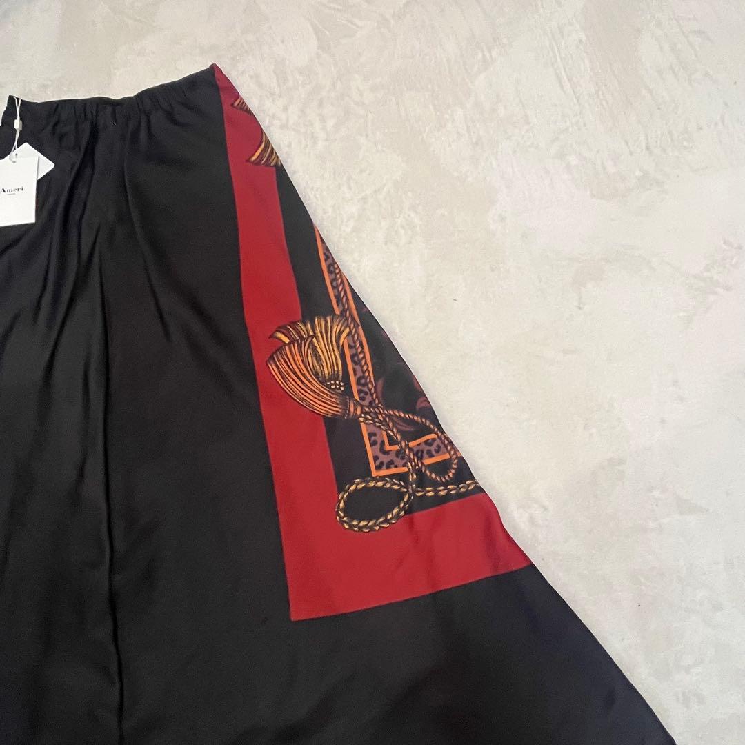 スカート ameri MEDI TWIN CHEETAH FAKE SCARF SKIRT