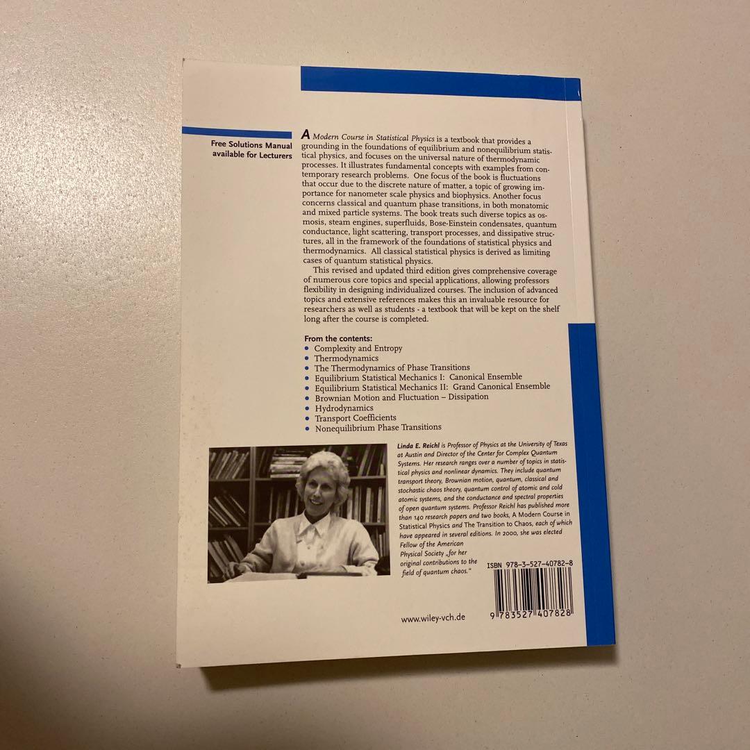 洋書 A Modern Course in Statistical Physics