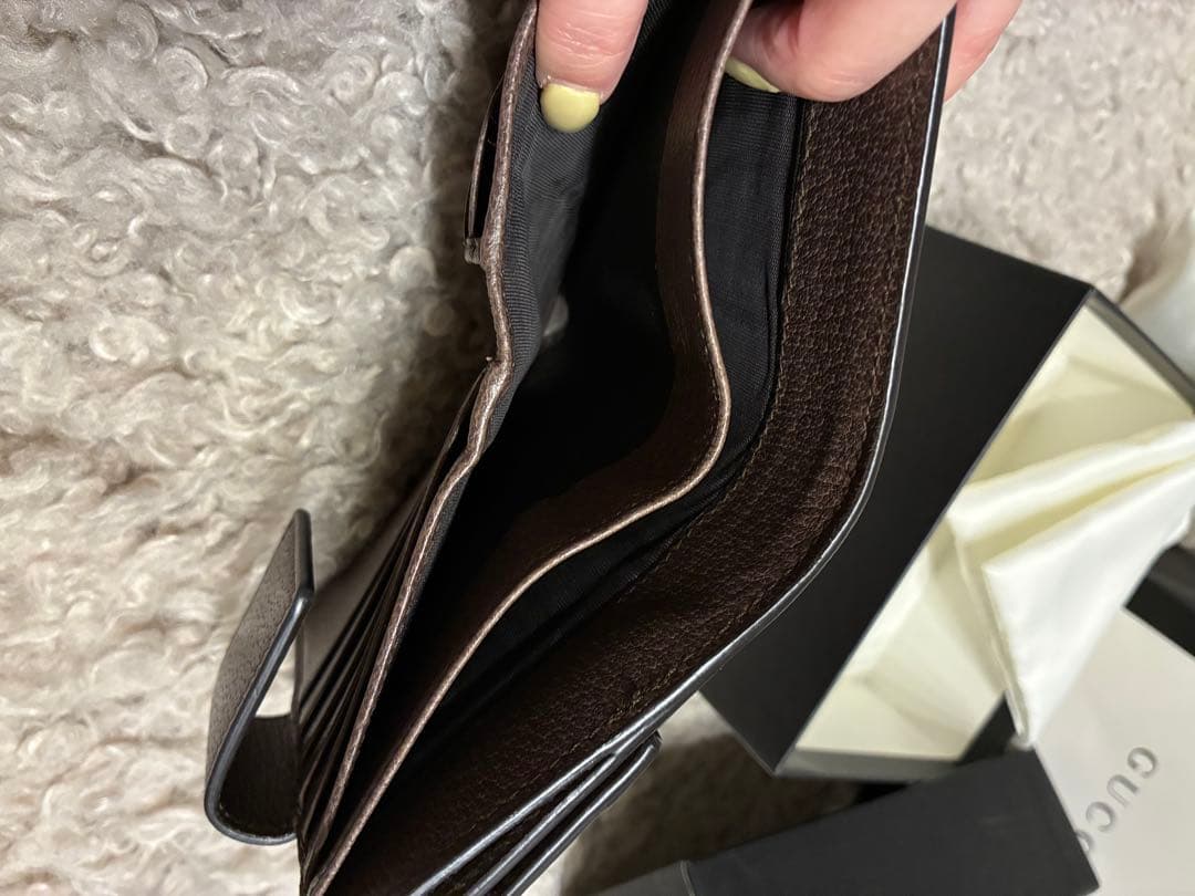 GUCCI GGキャンバス 二つ折り財布　オフィディア