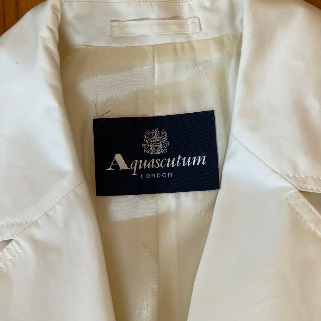 Aquascutum ホワイト トレンチコート