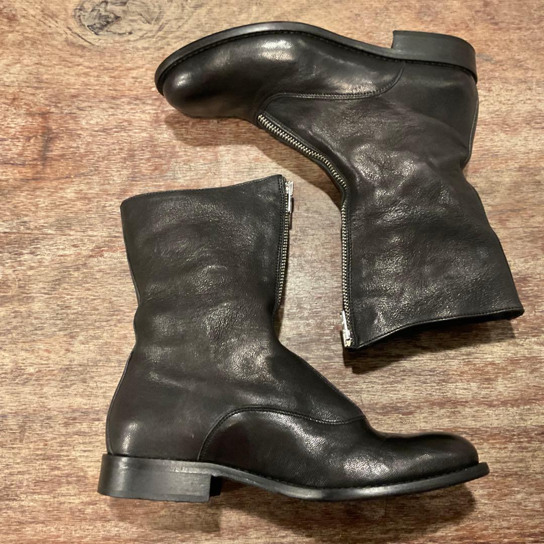 美品！pas de calais パドカレ レザー ジップ ブーツ ブラック 黒