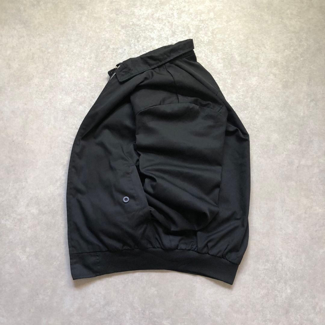 90s 極美品 L 黒 スイングトップ ハリントンジャケッ 裏地チェック古着G9