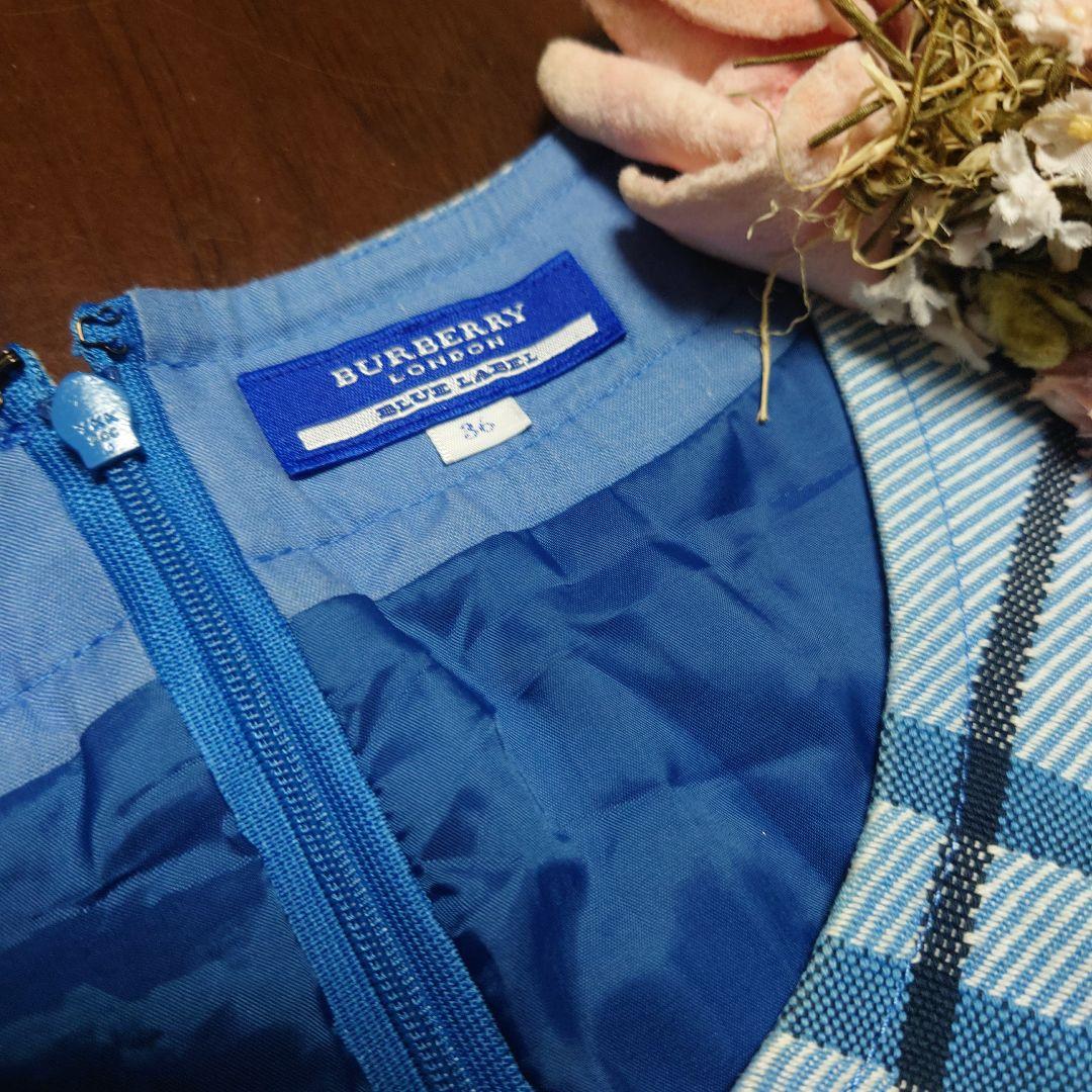 ✨BURBERRYBLUELABEL✨大きなバーバリーチェック✨ワンピース✨３６