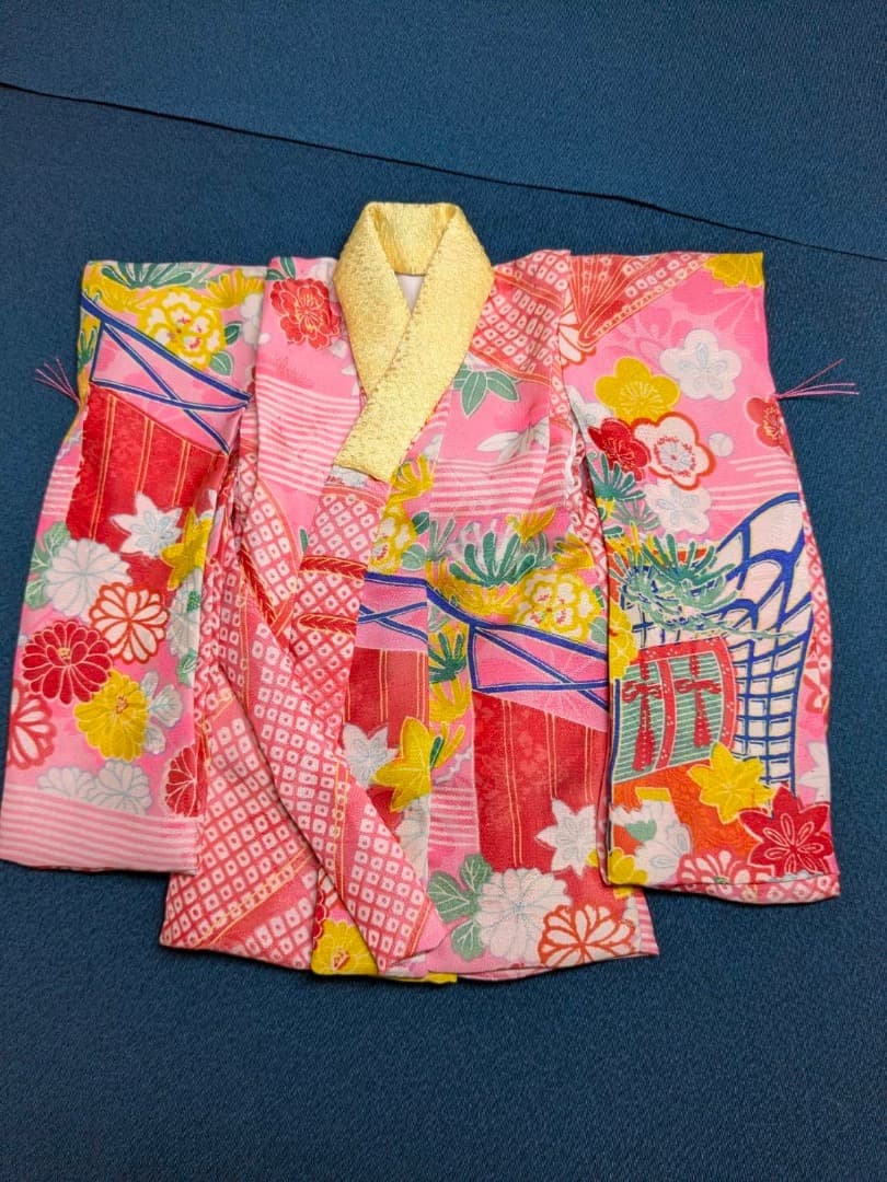 [静] 市松人形 6号サイズの着物と長襦袢のセット