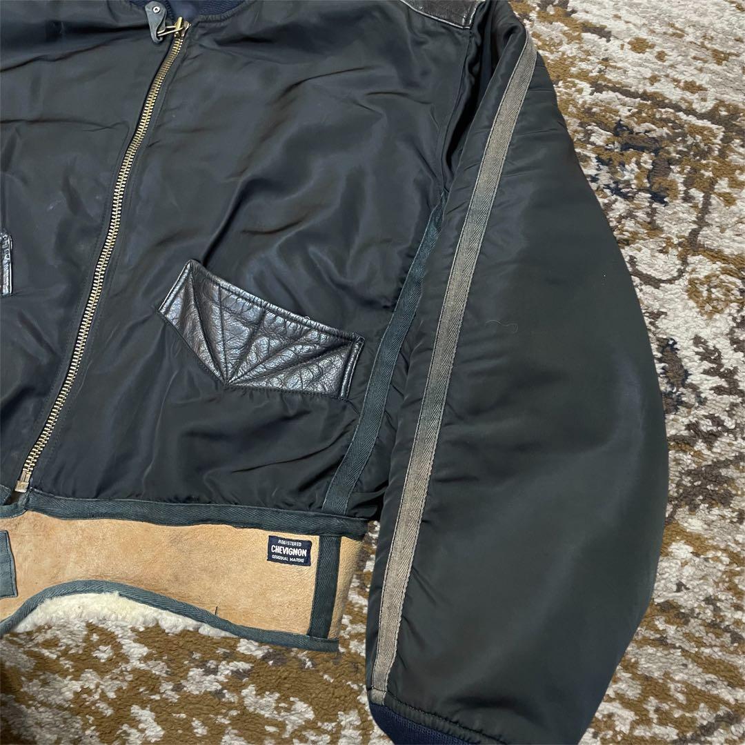 80s CHEVIGNON　Mouton Hem Switch Jacket