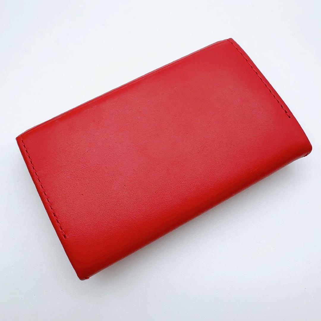 ポールスミス 名刺入れ レッド×マルチストライプライン 新品 レザー 本革