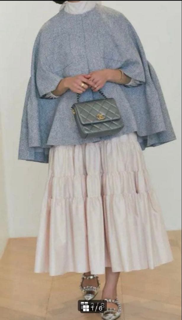 美品✨春物✨即完売品　セブンテン　タフタテイアードスカート　2023