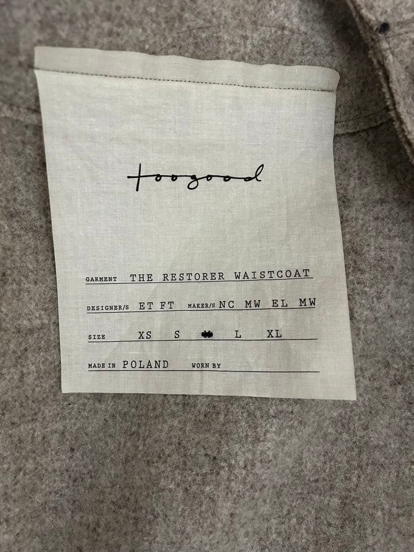 トップス toogood-THE RESTORER WAISTCOAT-WOOl FELT