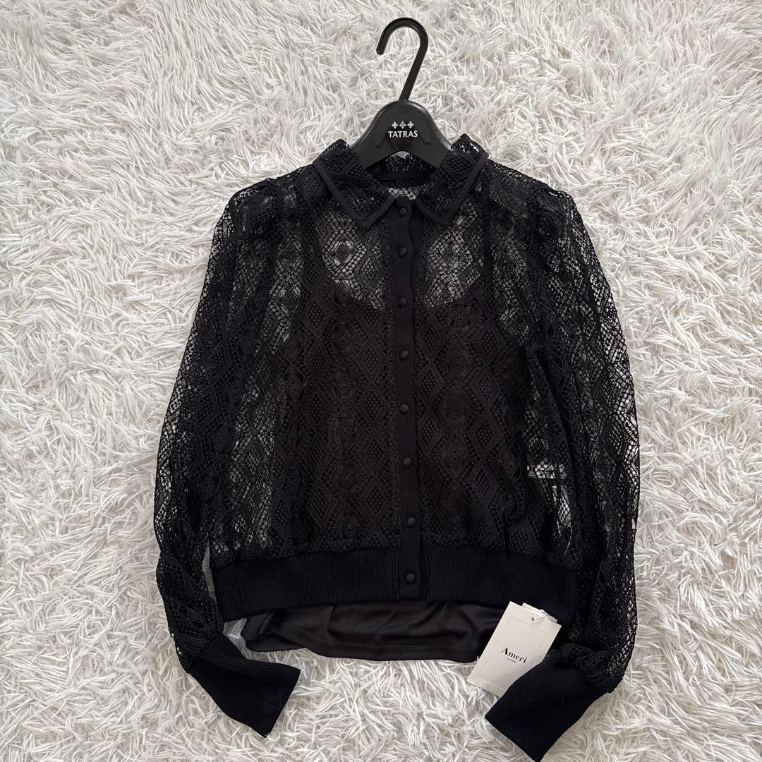 saki☆ 新品Ameri VINTAGE LACE POLO SHIRT