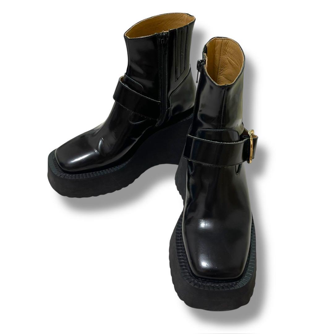 Maison Margiela ショートブーツ 37.5 厚底 ブラック MM6