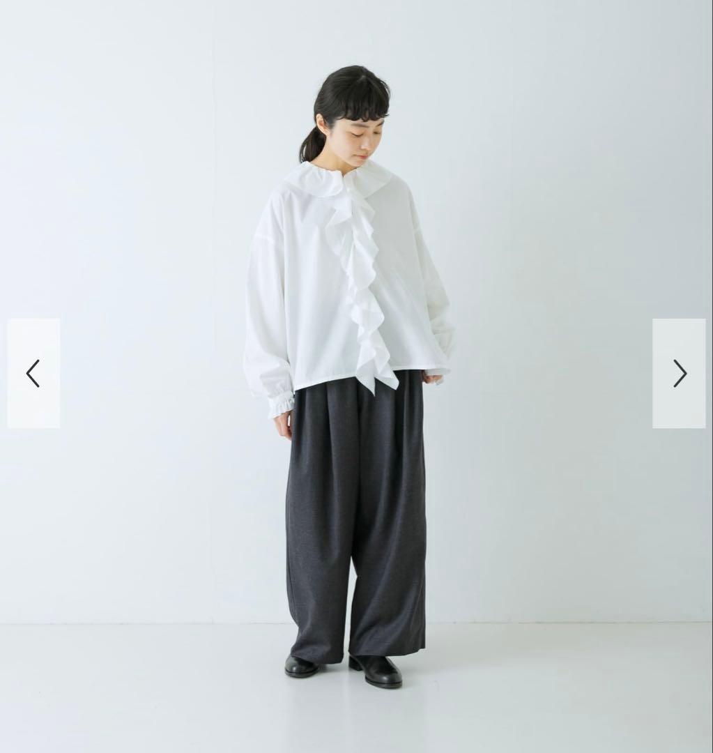 かぐれ　新品　今季　コットンフリルカラーシャツ　2026春夏　長袖