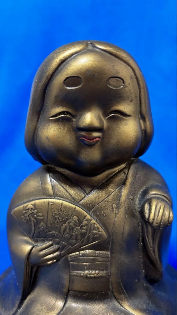 【2体セット】お多福像 春画　置物 お福さん おかめ 骨董品 手招き座像