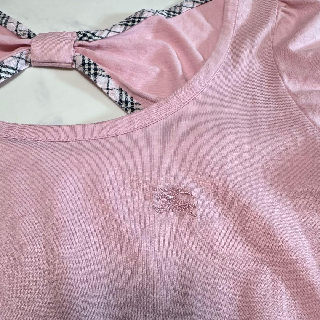 BURBERRY BLUE LABEL バックリボン パフ袖カットソー y2k