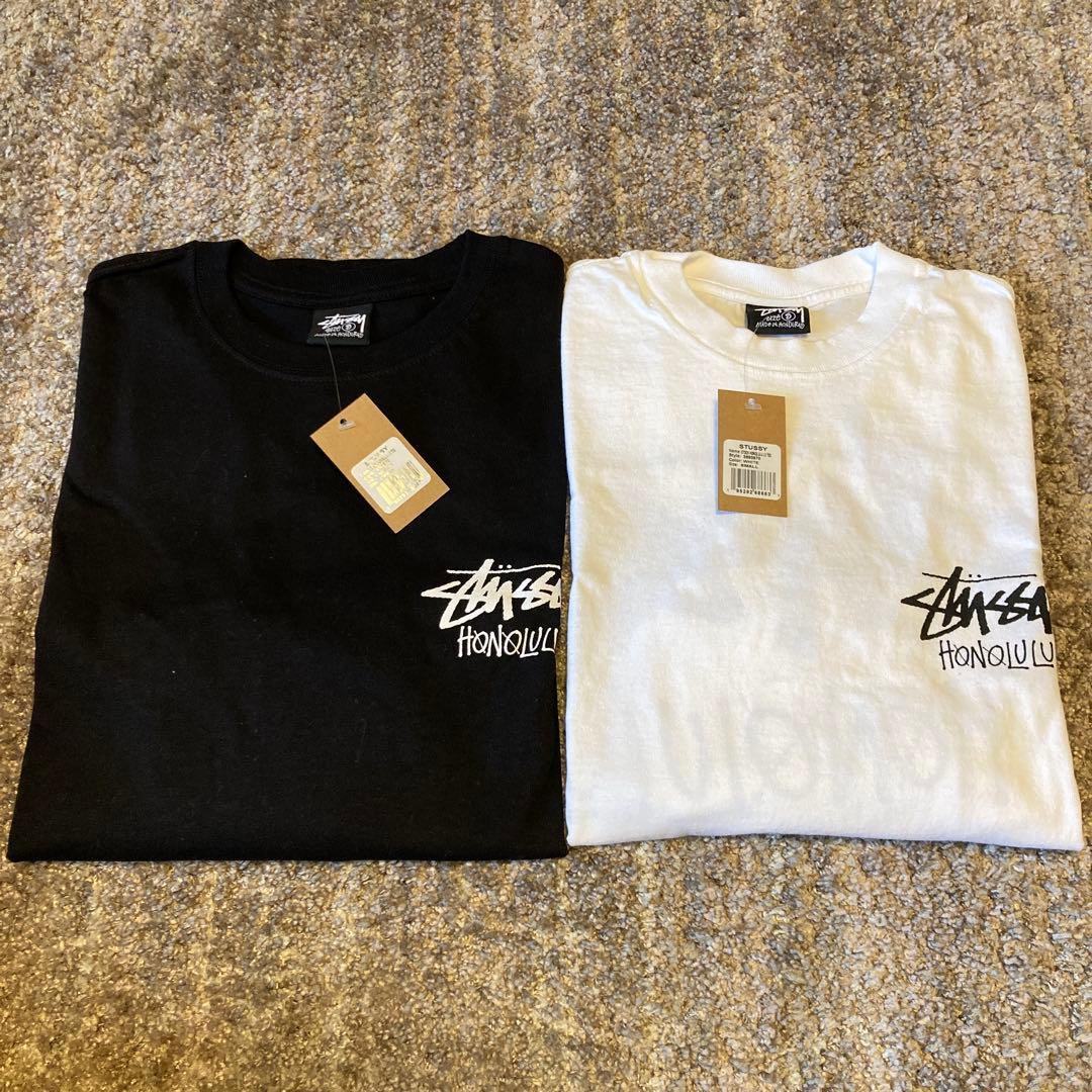 Stüssy ホノルル限定 ブラック&ホワイト ロングスリーブ Tシャツ