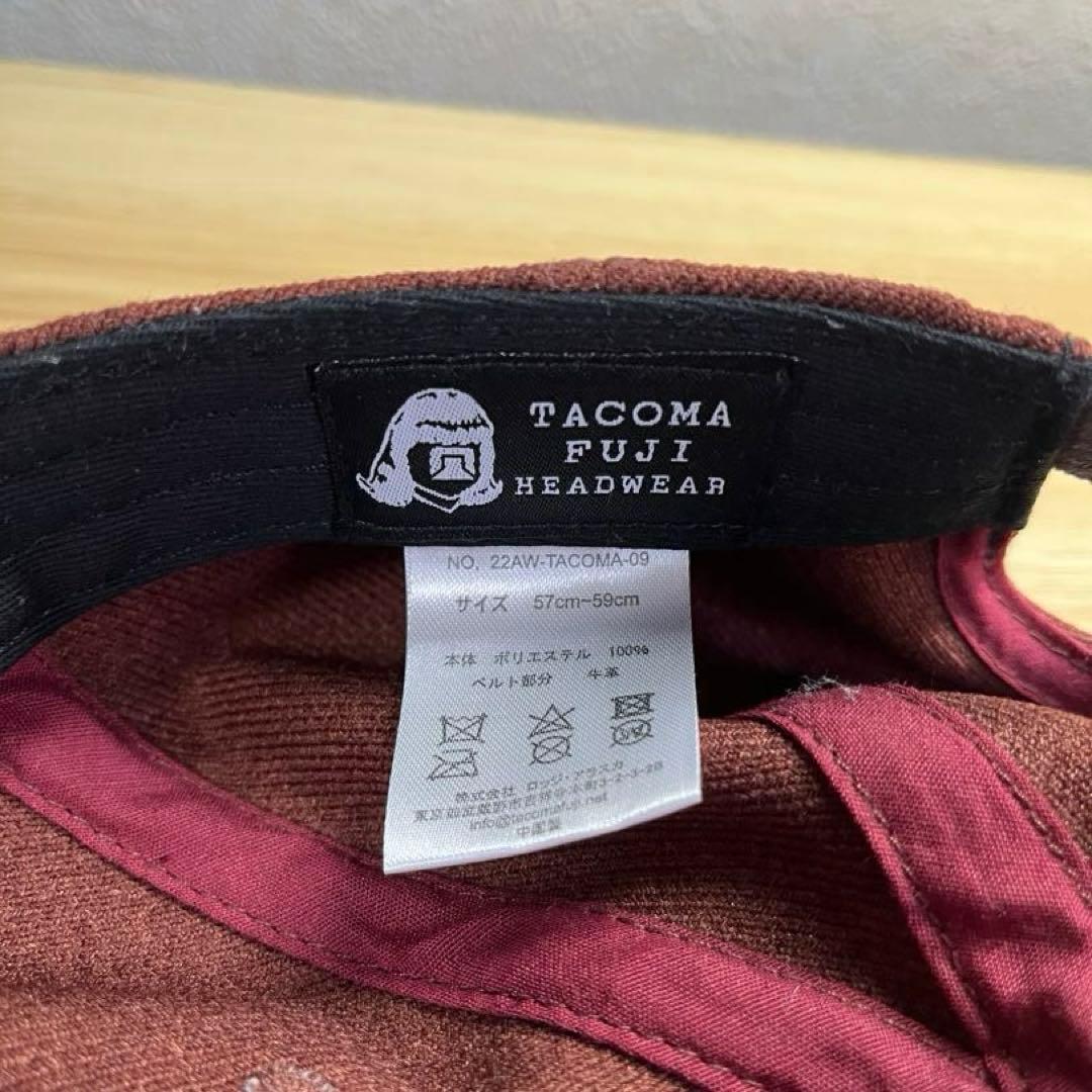 TACOMA FUJI RECORDS キャップ ロゴ刺繍 バーガンディ