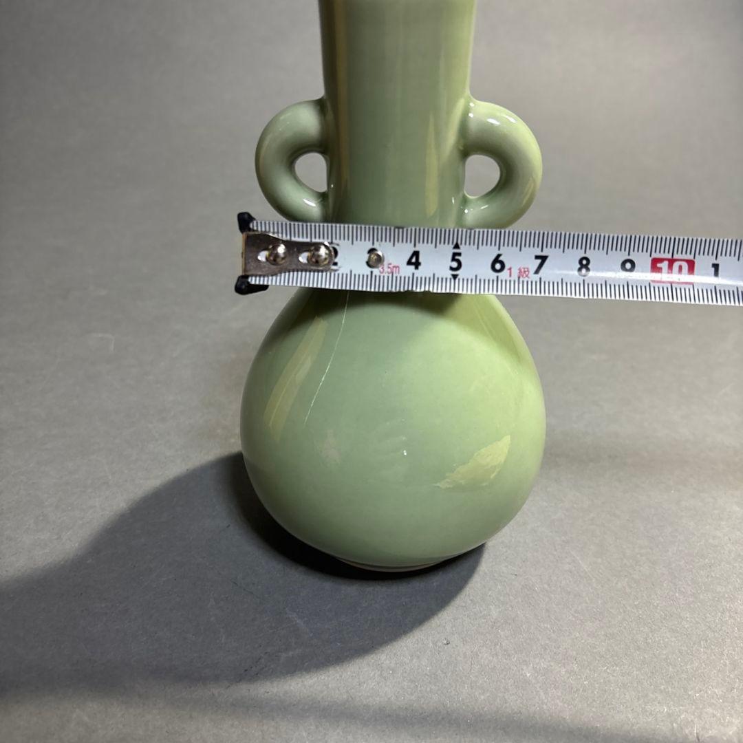 徳泉　青磁　花瓶　共箱
