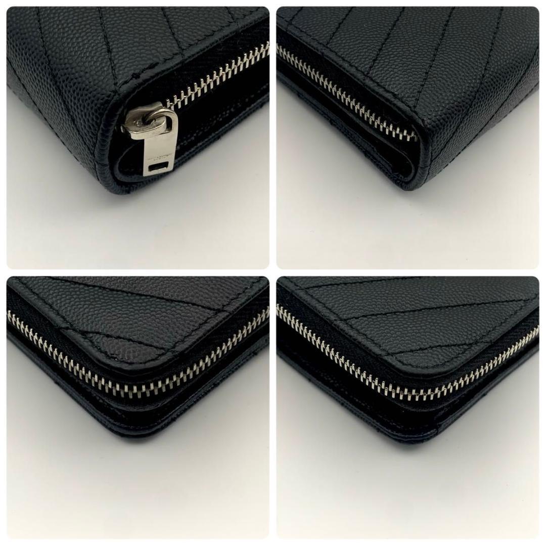 鑑定済み 美品 サンローラン 財布 カサンドラ YSL コンパクト 二つ折り 黒
