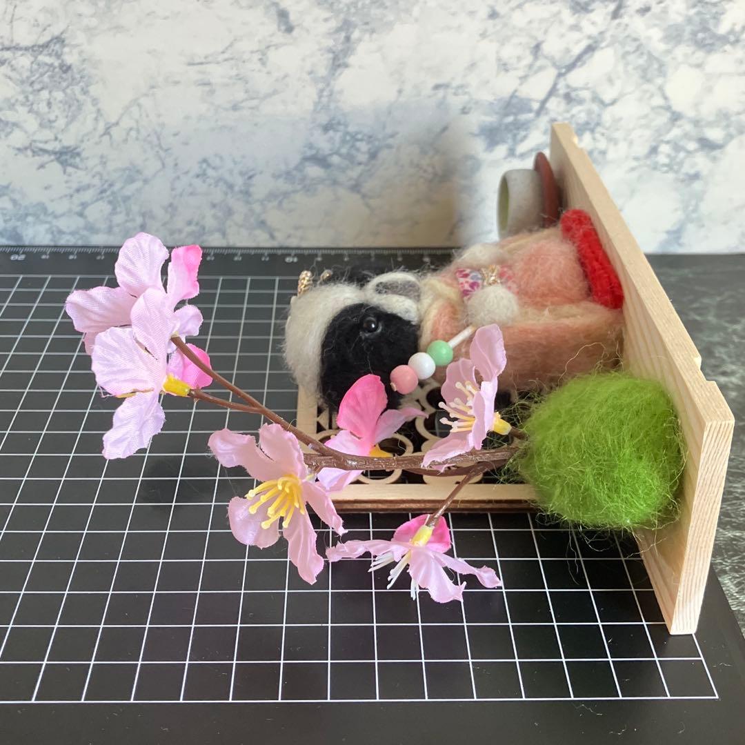 羊毛フェルト 犬 狆 雛人形 花見 専用