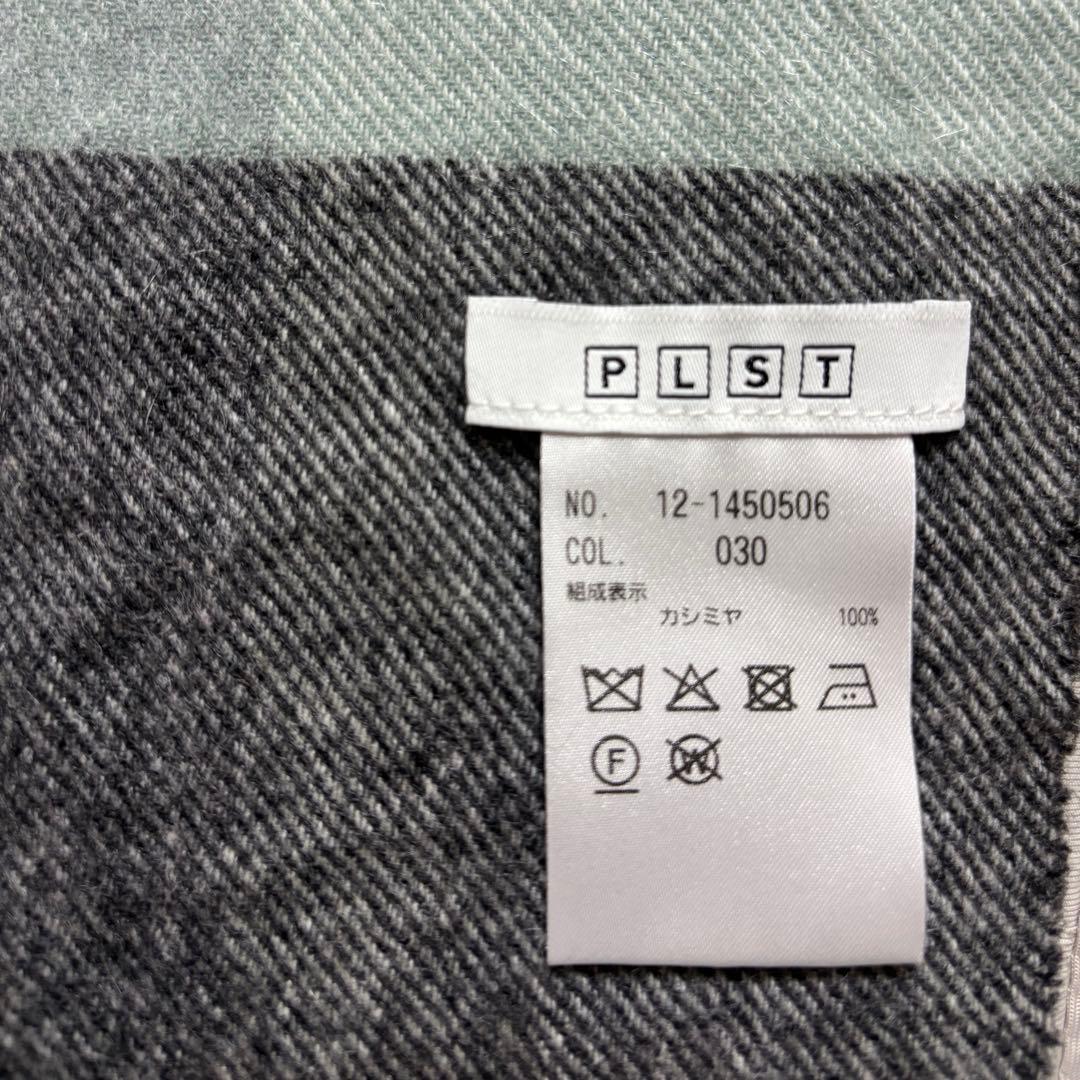 PLST カシミヤ100% チェック柄ストール