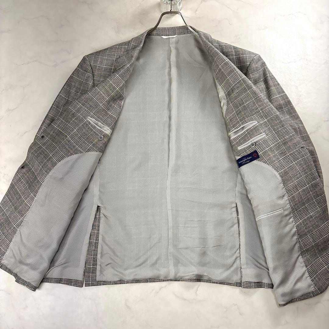 超ビッグ4XL エルメネジルドゼニア 千鳥格子 テーラードジャケット ツイード