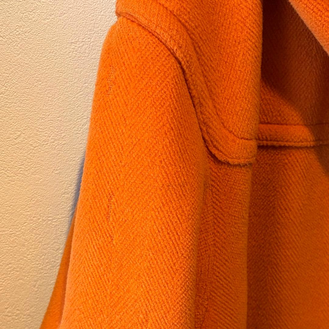 HERMES オレンジ ダッフルコート 52