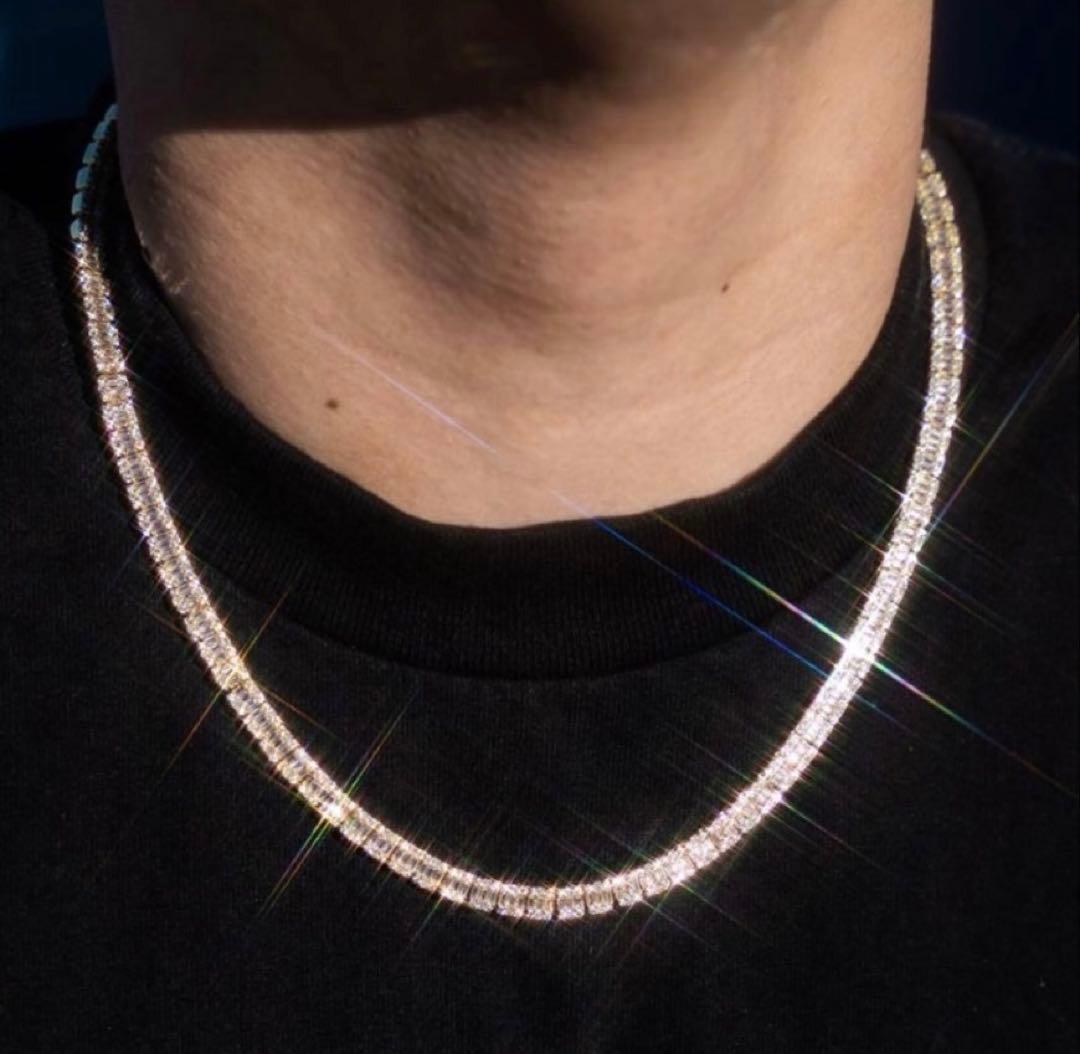 glitter ネックレス テニスチェーン 50cm 18k