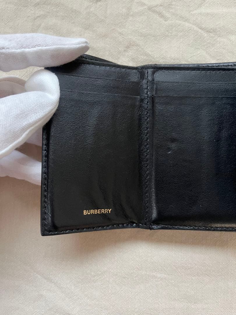 ショウ様BURBERRY 三つ折財布 TBロゴ コンパクトウォレット レザー