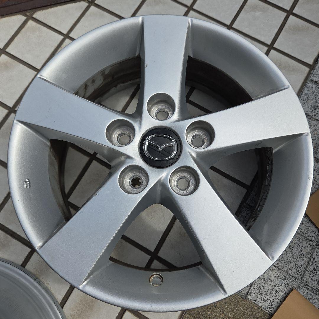 Mazda 15インチ 5スポークホイール シルバー4本セット ナット20本付