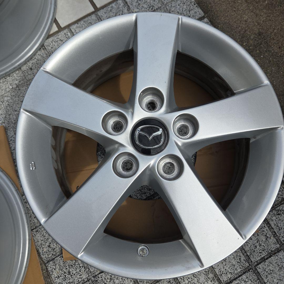 Mazda 15インチ 5スポークホイール シルバー4本セット ナット20本付