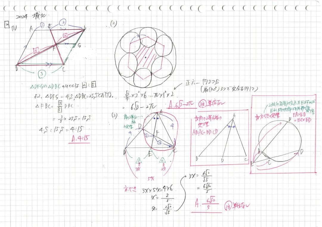 塾講師オリジナル数学解説 全問動画付!! 城北 2022-25 高校入試 過去問