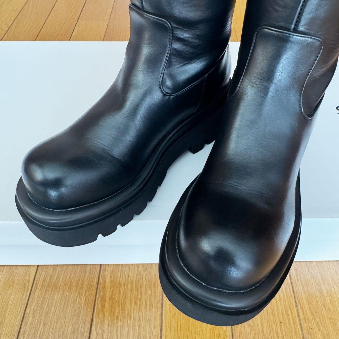 靴 SLY BULB TOE KNEE BOOTS