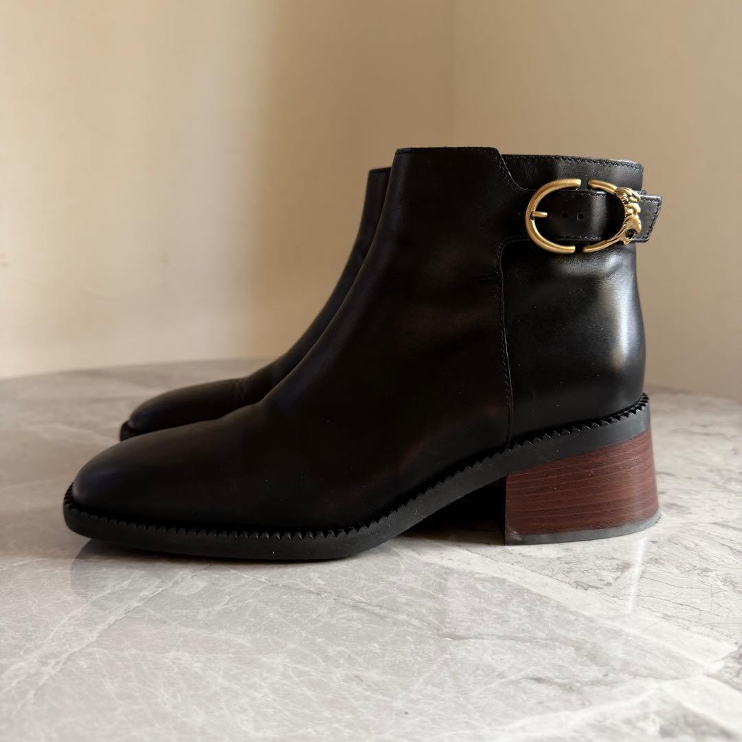 美品✨ TOD’S トッズ レザー ブーツ 37 1/2 ブラック ライオン金具