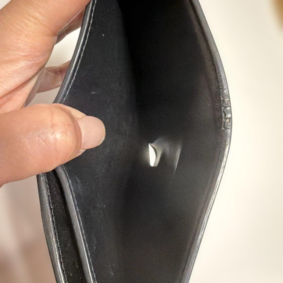 CELINE ブラックレザー 二つ折り財布