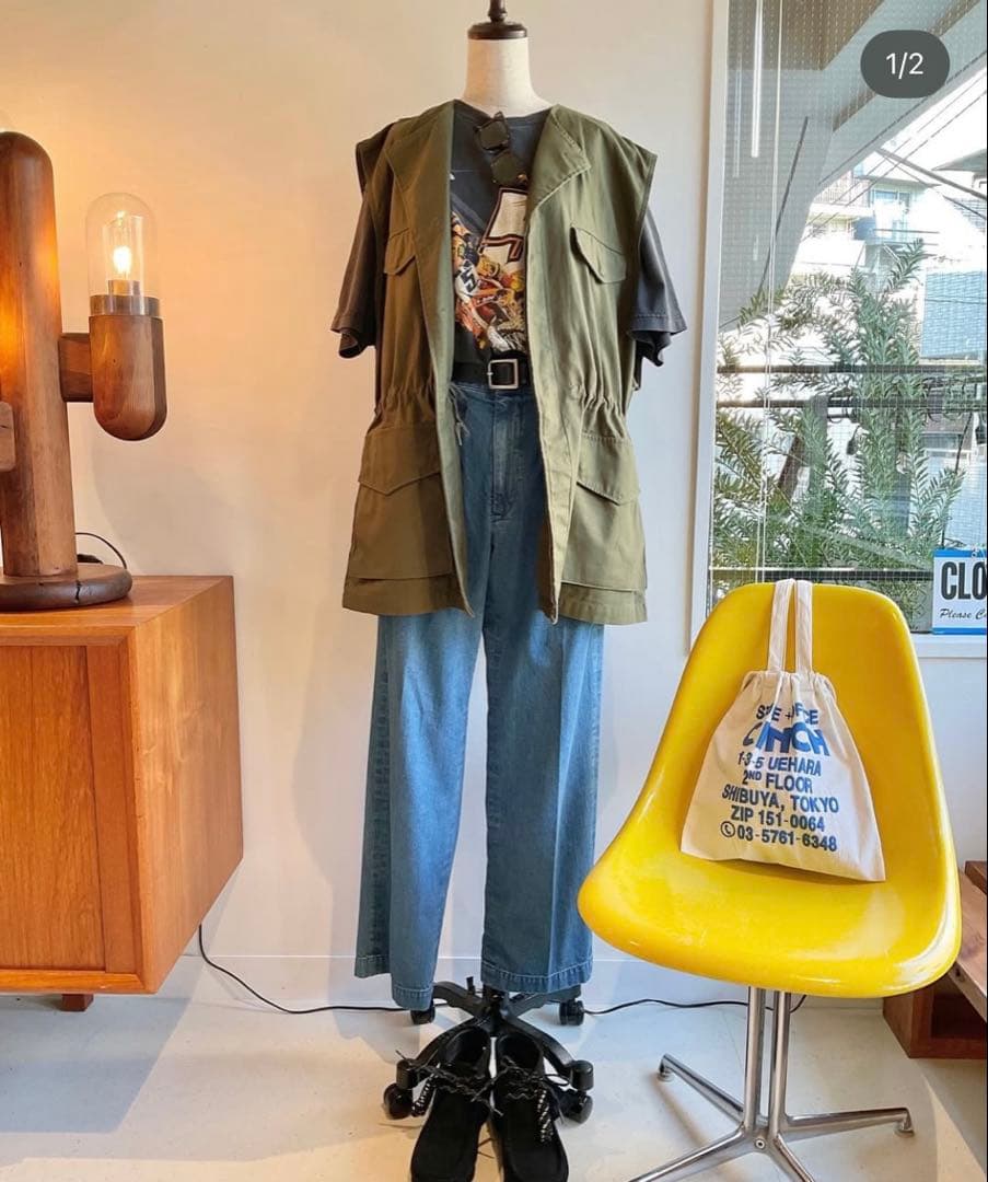 Oblada オブラダ Sleeveless Military Jacket