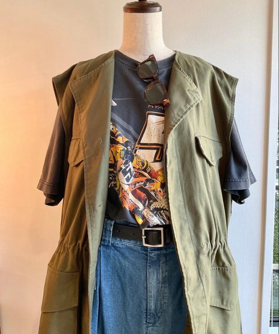 Oblada オブラダ Sleeveless Military Jacket