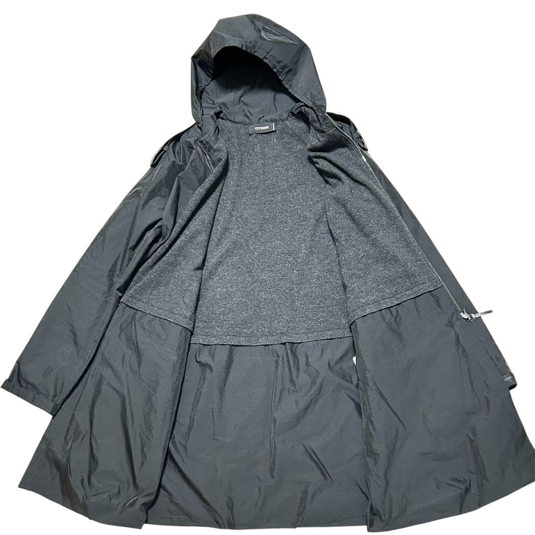 CIVIDINI トレンチコート ナイロン ウール カシミヤ 黒 ユニセックス