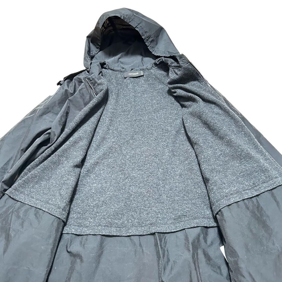 CIVIDINI トレンチコート ナイロン ウール カシミヤ 黒 ユニセックス