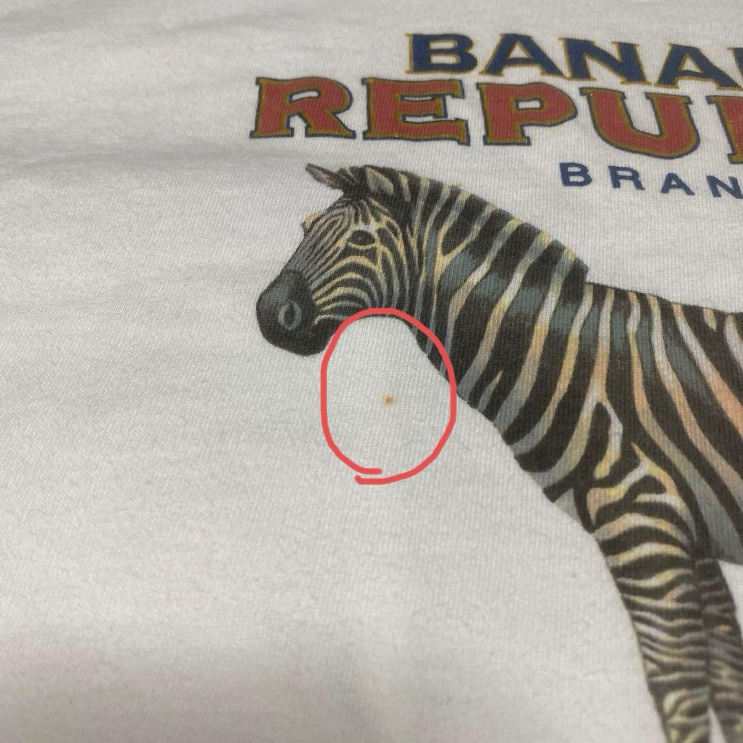 BANANA REPUBLIC Tシャツ 90s 胸ポケット　ゼブラ柄